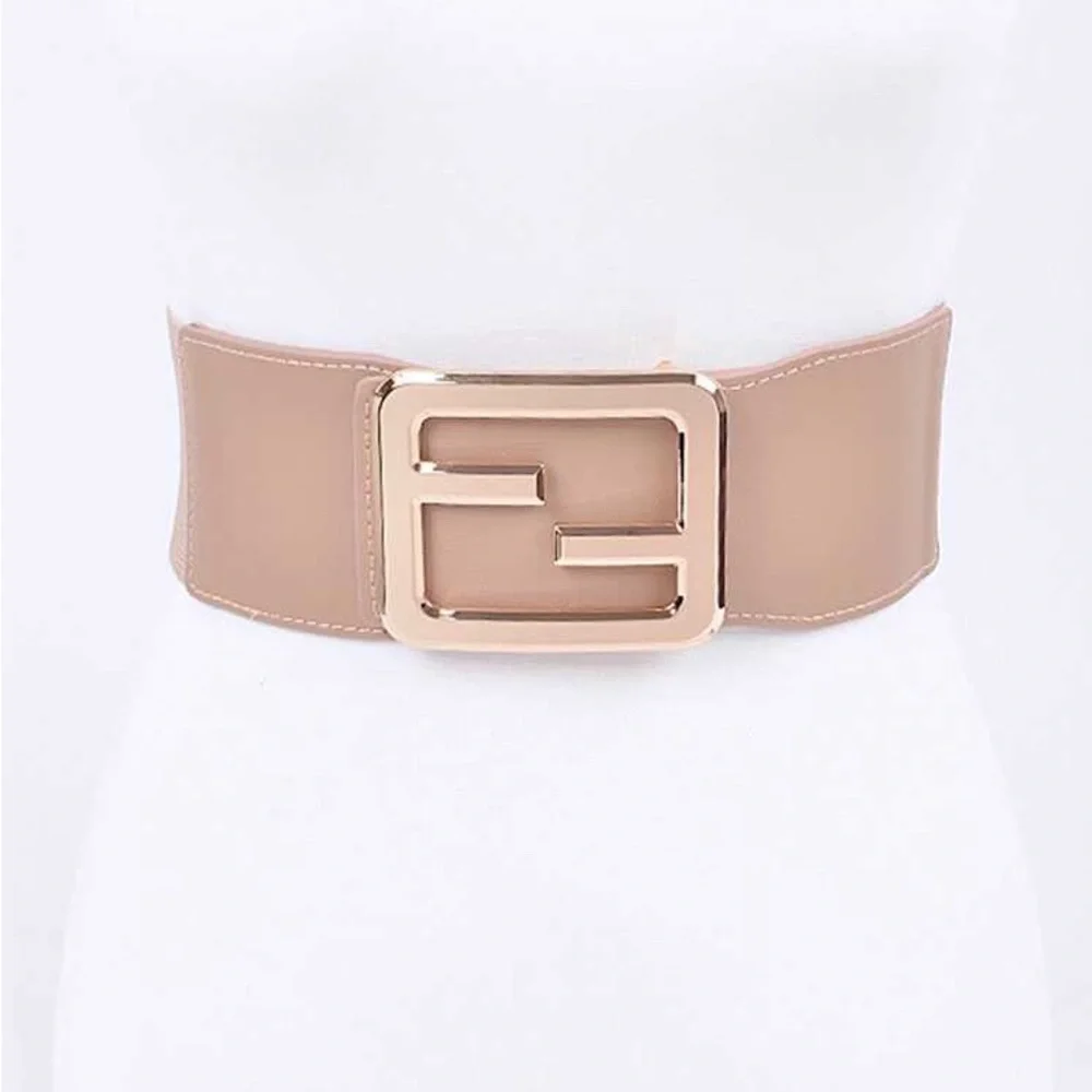 Black & Gold Vegan Leather Statement Belt